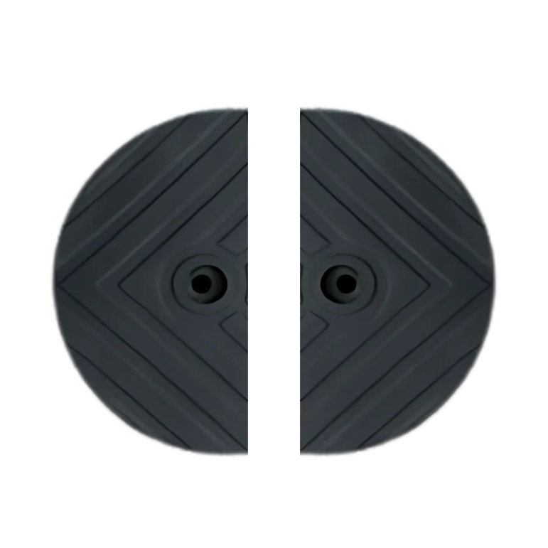 Vue général des extrémités Ralentisseur Routier Monobloc pour voies privées H50mm