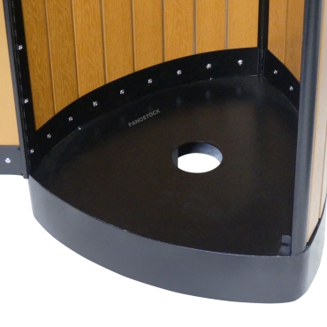 Vue de l'intérieur de la poubelle extérieure effet bois 60 Litres JULIETA