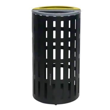 Vue de face de la poubelle de tri double compartiment de 65 Litres