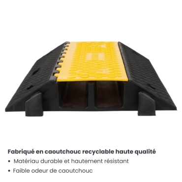 zoom sur le matériau du protège cable 2 canaux diamètre 90 mm