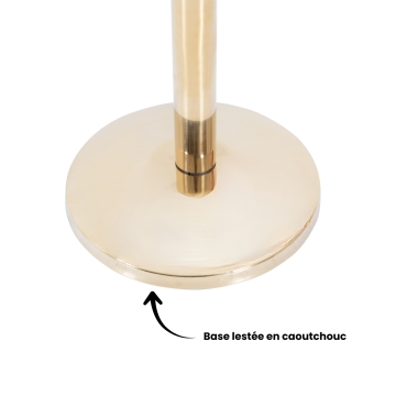 Zoom sur la base du Poteau de guidage doré