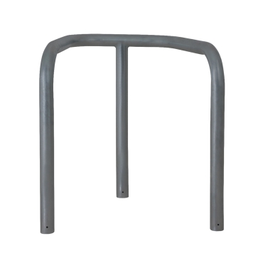 Vue arrière de l'étrier de protection à sceller acier galvanisé h800xdiam60 mm - RAL7016
