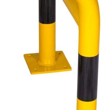 Vue de la structure de l'étrier modulable L600 x L600 x H600 mm sur platines jaune et noir