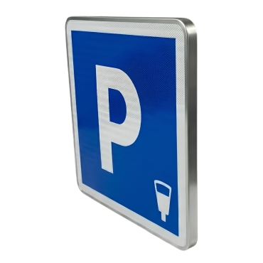 Vue de 3/4 du panneau C1C Parking payant