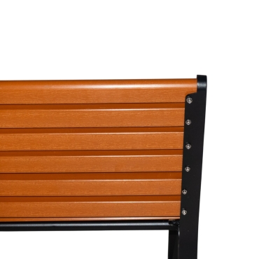 Vue du dossier du banc urbain LUKA aspect Bois L1800 mm
